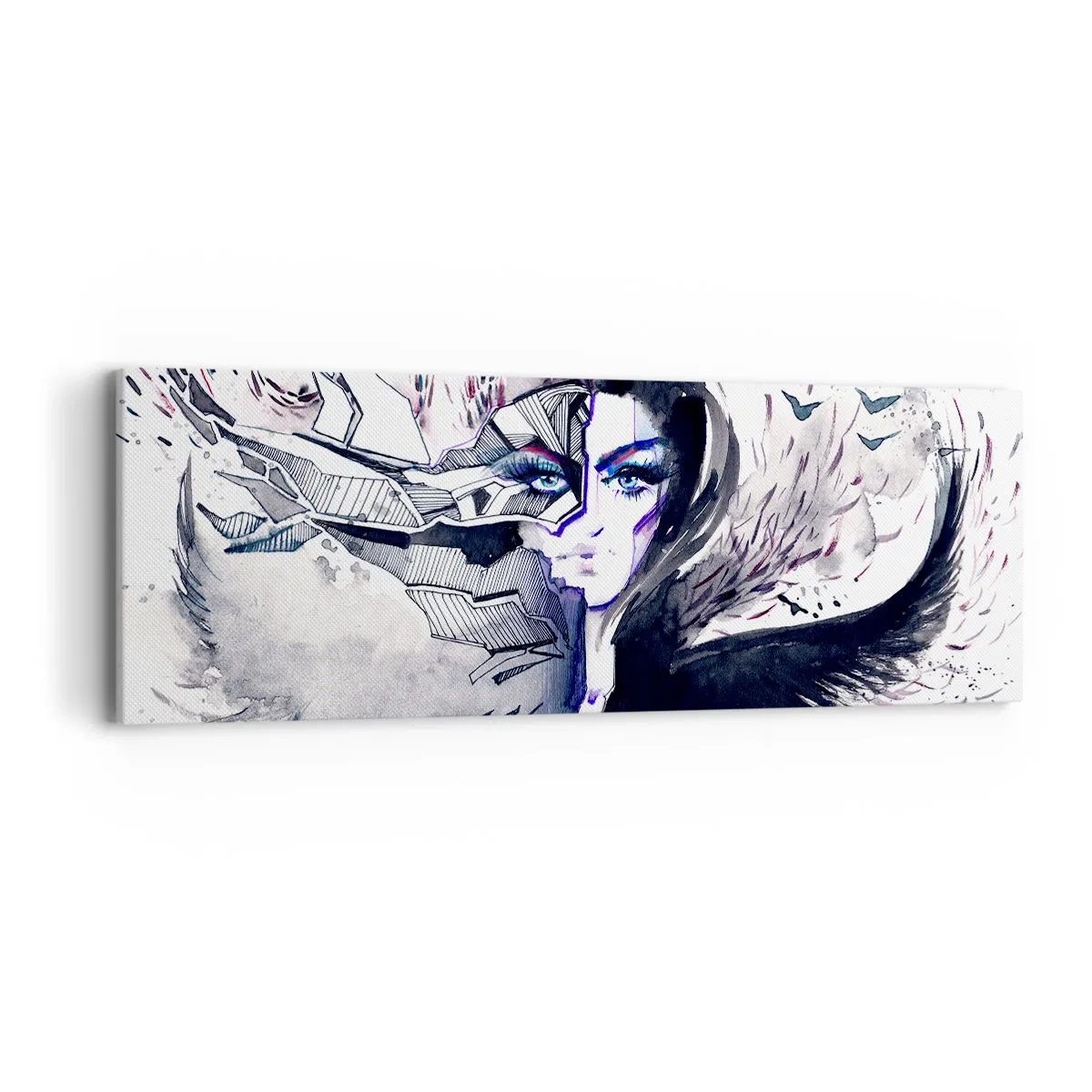 Canvastavla - Bild på duk - Demonisk och vacker - 90x30 cm