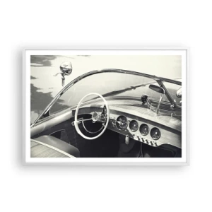 Affisch i vit ram - Väder för de rika - 100x70 cm