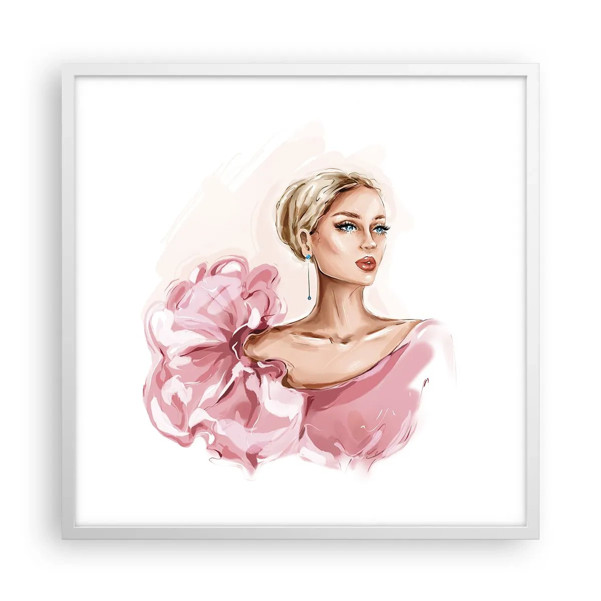Affisch i vit ram - Som målad... - 60x60 cm