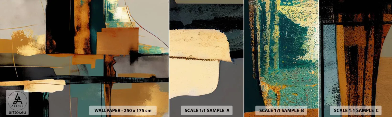 Fototapet Prov Standard Eco - Abstraktion - ljus och skugga - Abstraktion, Modern, Bit - 100x30 cm