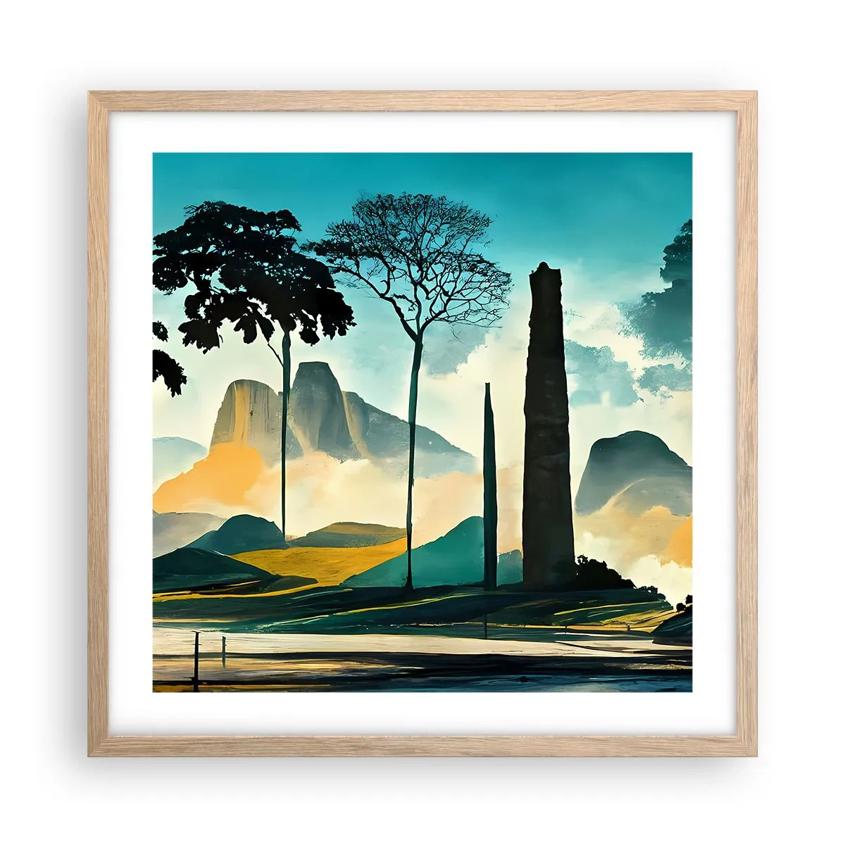 Affisch i ram av ljusek - Fortfarande högre och högre - 50x50 cm