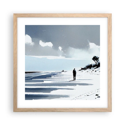 Affisch i ram av ljusek - Ensam - 40x40 cm