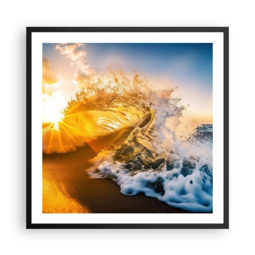 Affisch i svart ram - Lek i sanden - 60x60 cm