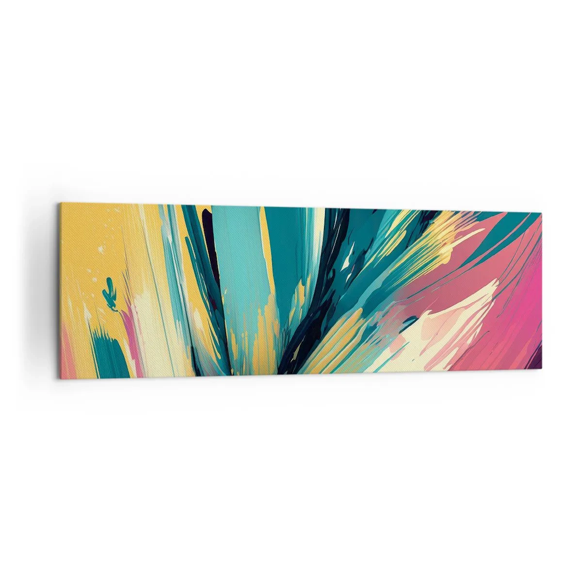 Canvastavla - Bild på duk - Komposition - en explosion av glädje - 160x50 cm