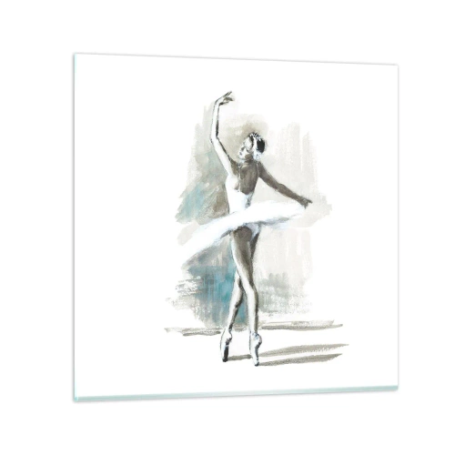 Glastavla - Bild på glas - Förtrollad i en svan - 40x40 cm