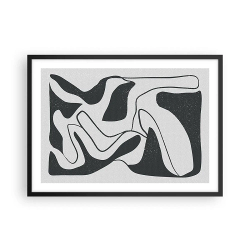 Affisch i svart ram - Abstrakt lek i en labyrint - 70x50 cm