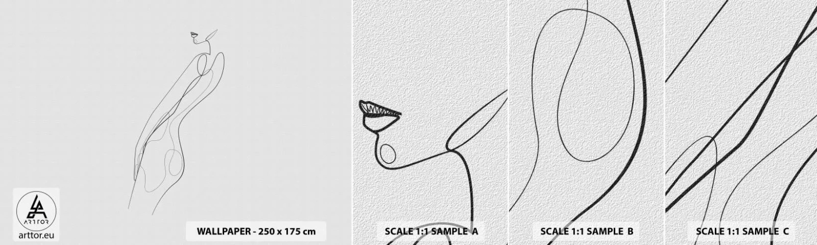 Provbit av självhäftande fototapet Deluxe Sticker - Bara en utfästelse - Kvinna, Grafik, Kvinnans kropp - 100x30 cm