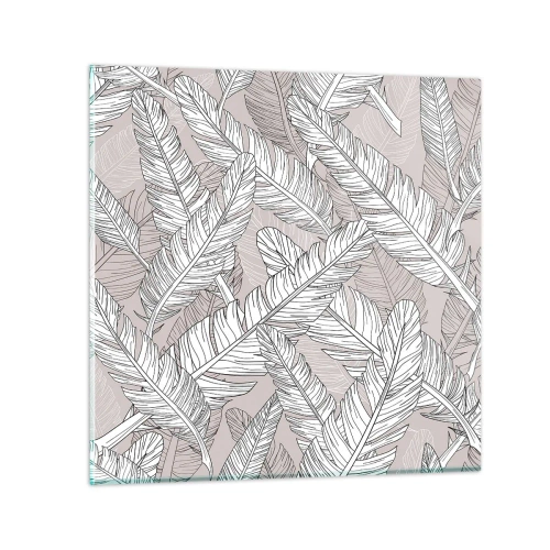 Glastavla - Bild på glas - Fjäderstorm - 30x30 cm