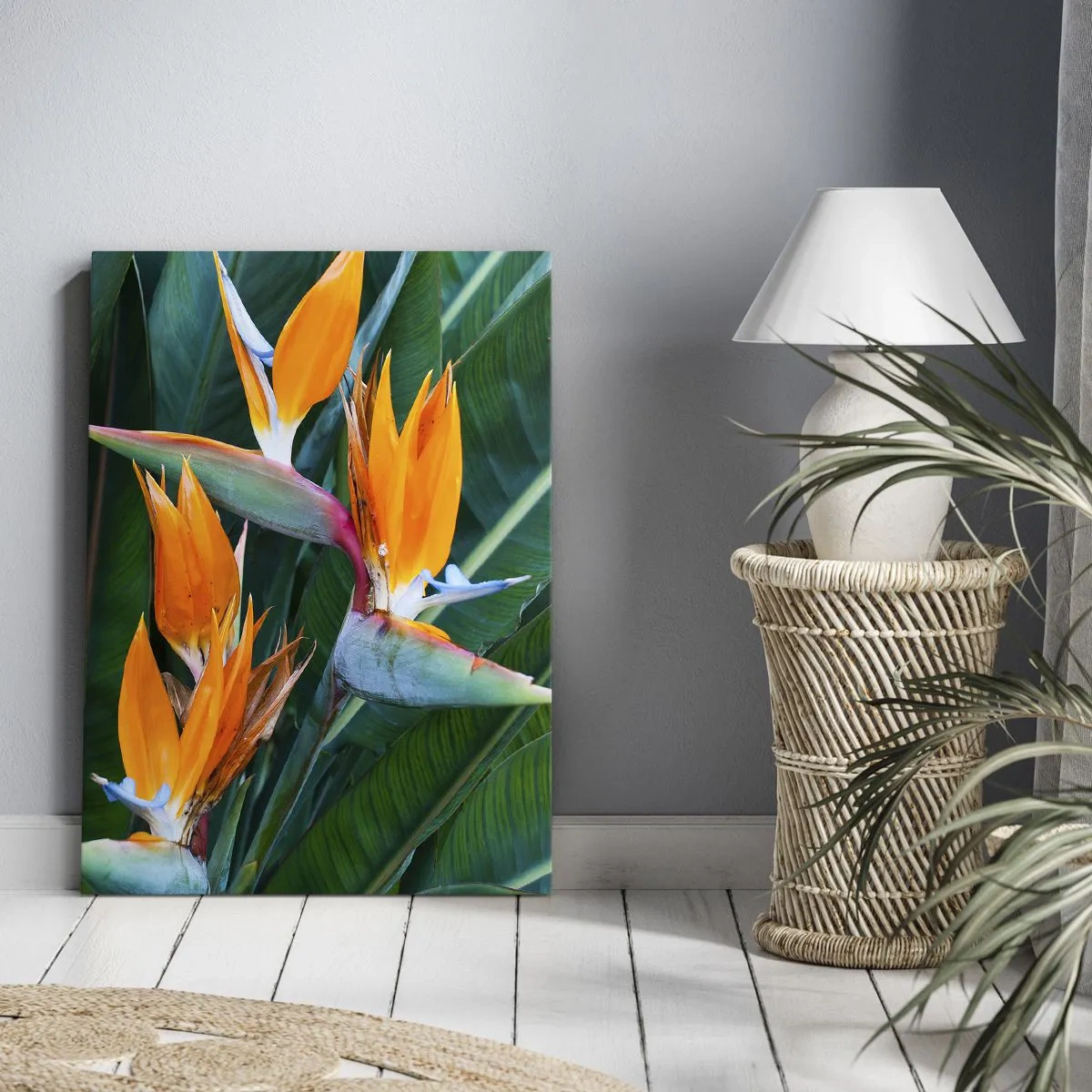 Canvastavla - Bild på duk - Är det en blomma, eller en fågel? - 45x80 cm