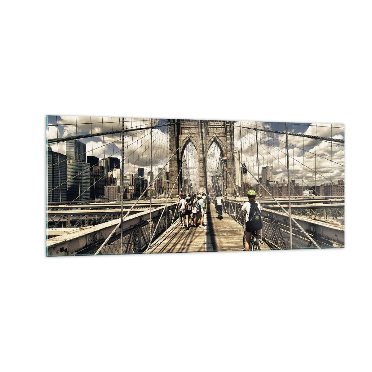 Glastavla - Bild på glas - Direkt till stadens kärna - 100x40 cm