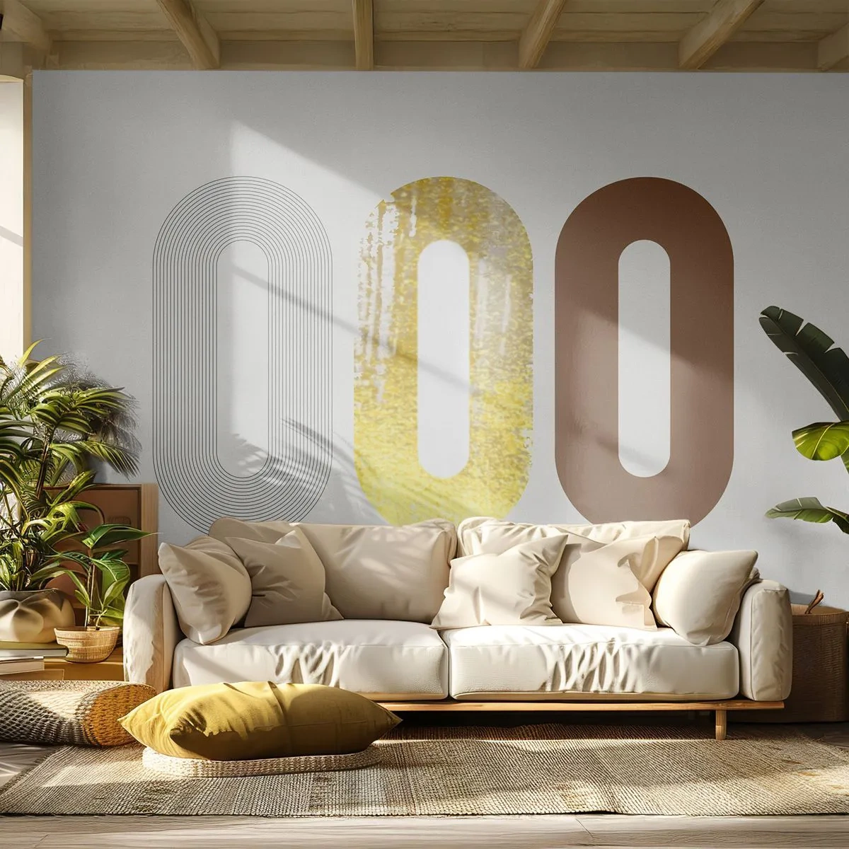 Självhäftande Fototapet Deluxe Sticker - Ooo! - Abstraktion, Bit, Modernt mönster - 250x175 cm