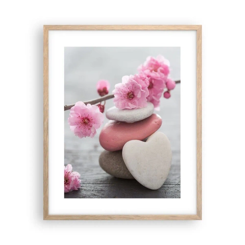 Affisch i ram av ljusek - Salighet med körsbärsblomma - 40x50 cm