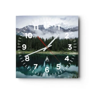 Väggklocka - Klocka på glas - Tyst, tyst, väck inte sovande vatten... - 40x40 cm