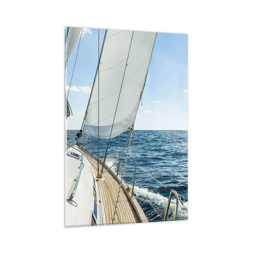 Glastavla - Bild på glas - Heja äventyret - 80x120 cm