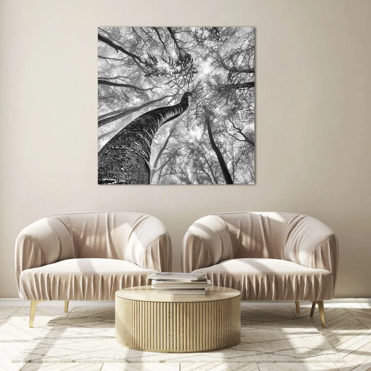 Glastavla - Bild på glas - Kapplöpning mot ljuset - 70x70 cm