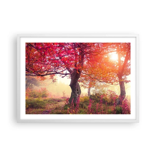 Affisch i vit ram - Våldsam blommande - 70x50 cm