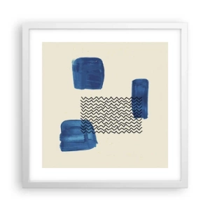 Affisch i vit ram - Abstrakt kvartett - 40x40 cm