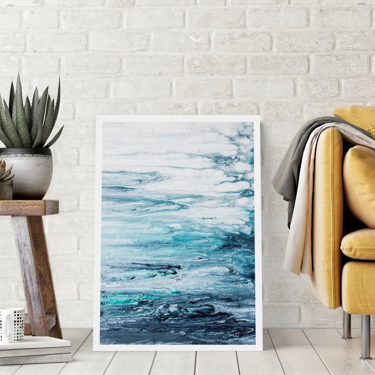 Affisch - Blåa istappar - 61x91 cm