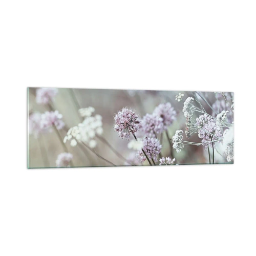 Glastavla - Bild på glas - Söta örtfiligraner - 90x30 cm