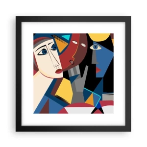 Affisch i svart ram - Kubistiskt samtal - 30x30 cm