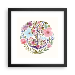 Affisch i svart ram - En seglares goda sömn - 30x30 cm