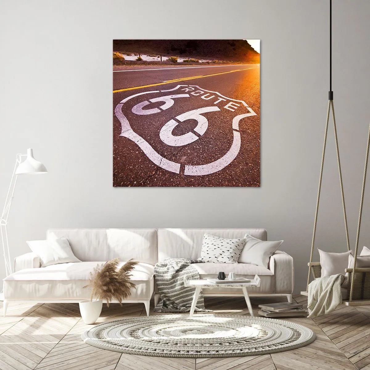 Canvastavla - Bild på duk - Den kända Route 66 - 30x30 cm