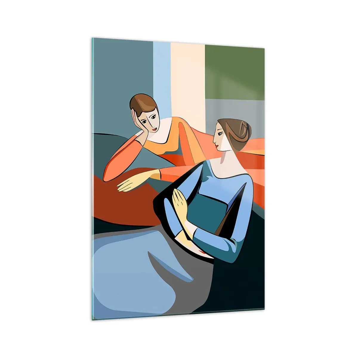 Glastavla - Bild på glas - Ett ögonblick av förtrolighet - 70x100 cm