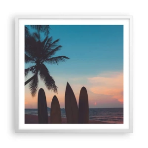 Affisch i vit ram - Imorgon blir det också kul - 60x60 cm