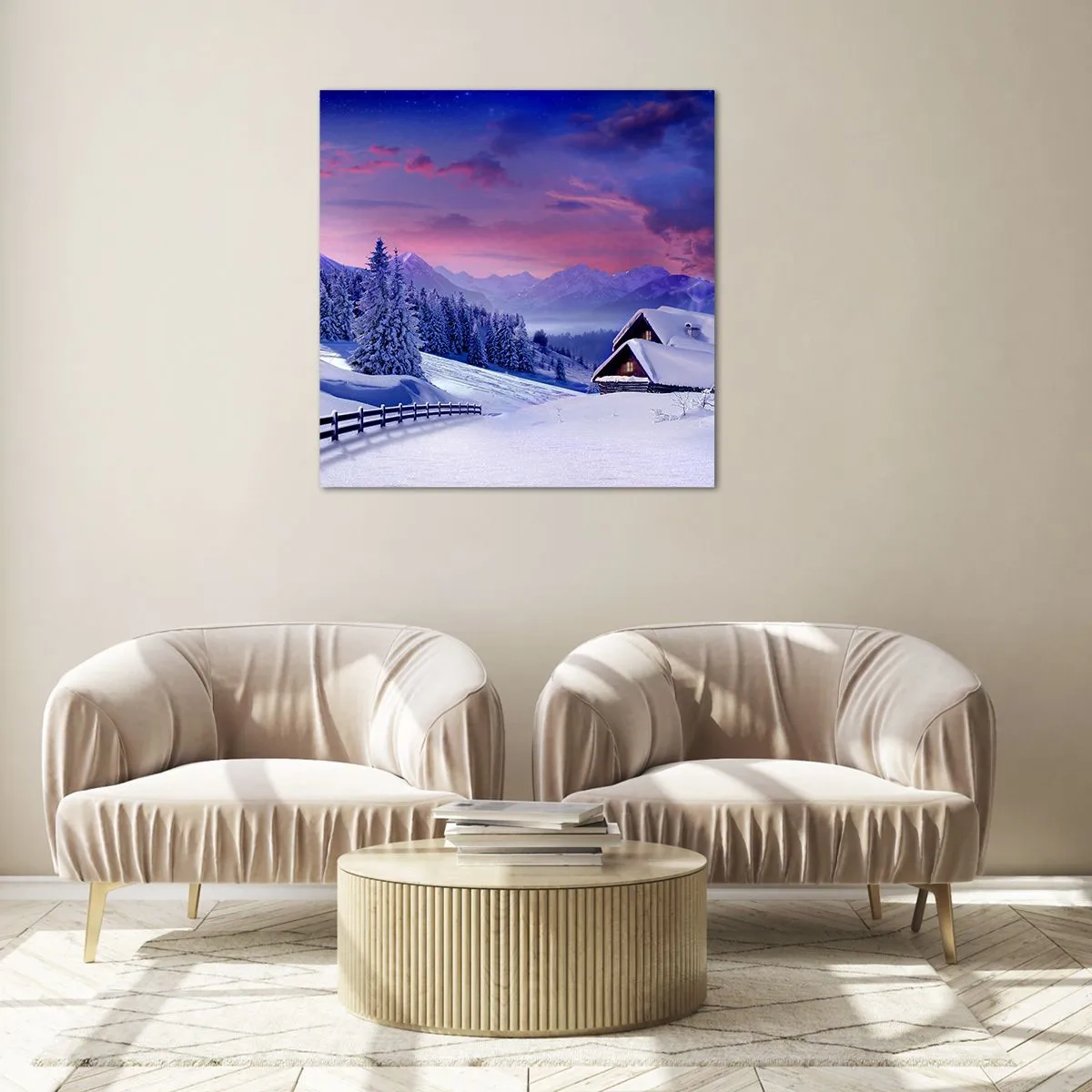 Glastavla - Bild på glas - Silla natt - 30x30 cm