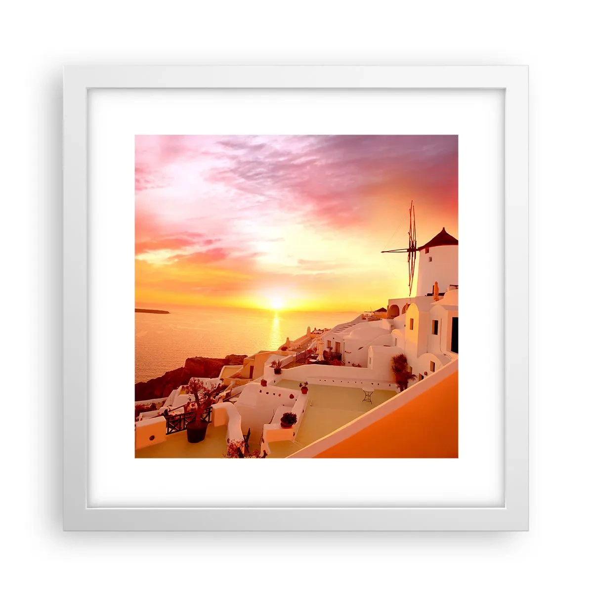 Affisch i vit ram - Smälta sig in i vitt och guld - 30x30 cm