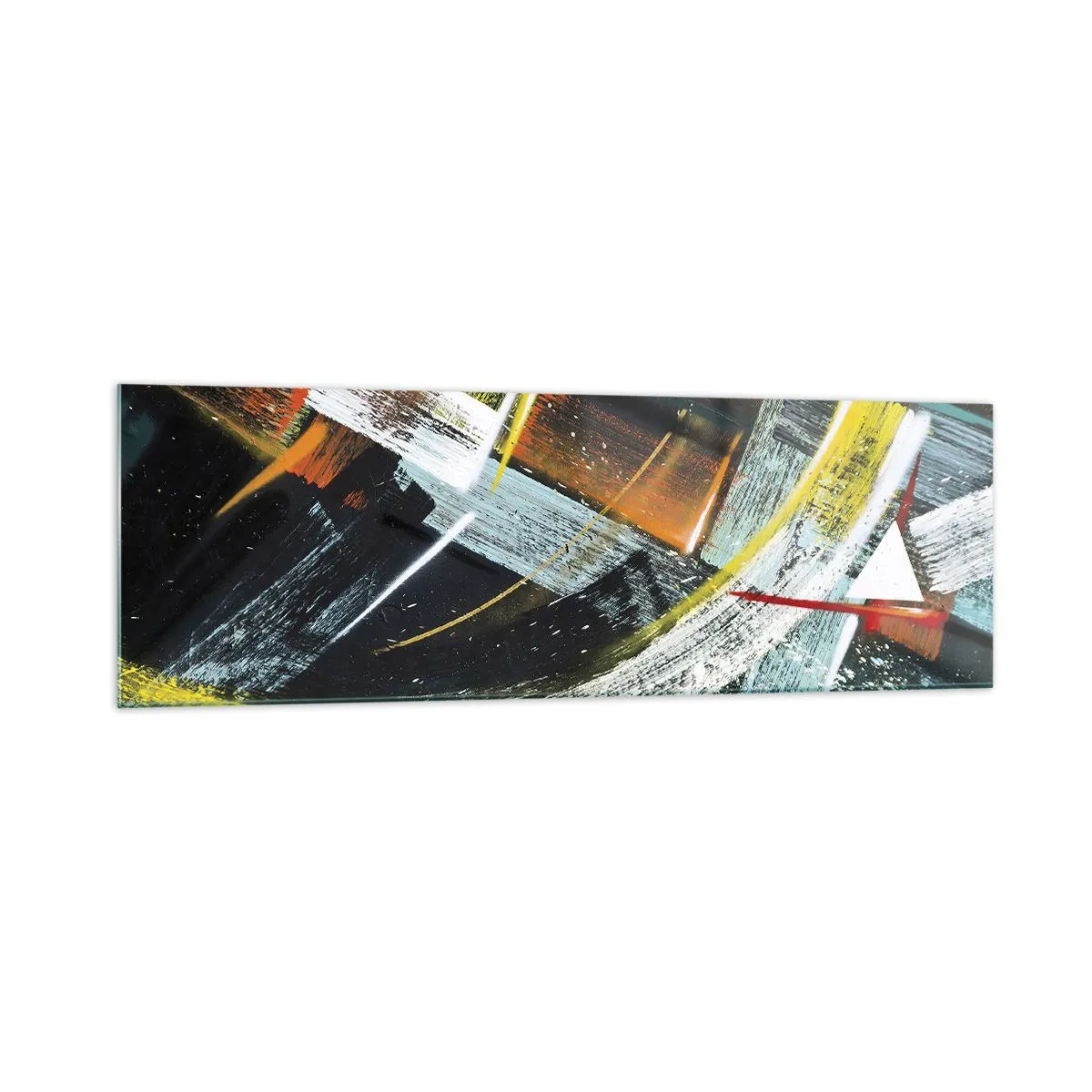 Glastavla - Bild på glas - Rörelsens energi - 160x50 cm