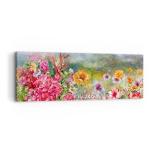 Canvastavla - Bild på duk - En trädgård som blivit galen - 90x30 cm