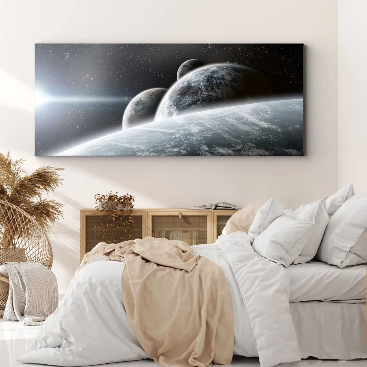 Canvastavla - Bild på duk - Sfärers rymdmusik - 140x50 cm