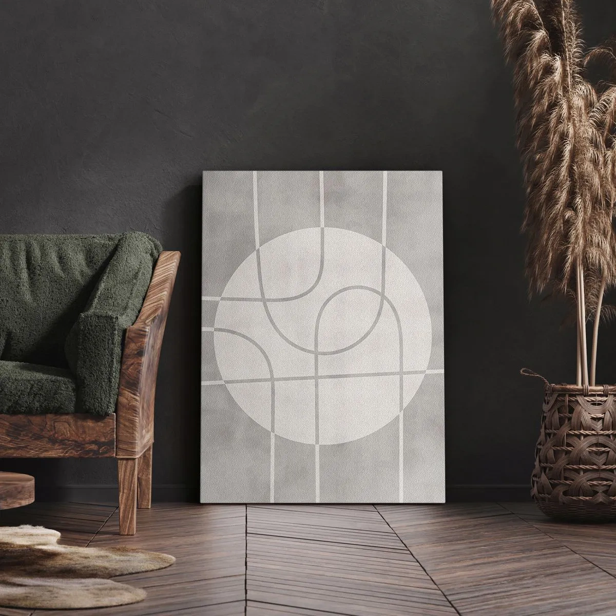 Canvastavla - Bild på duk - Cirkulärt och rakt fram - 50x70 cm