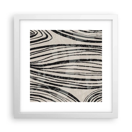 Affisch i vit ram - Stänk av linjer - 30x30 cm