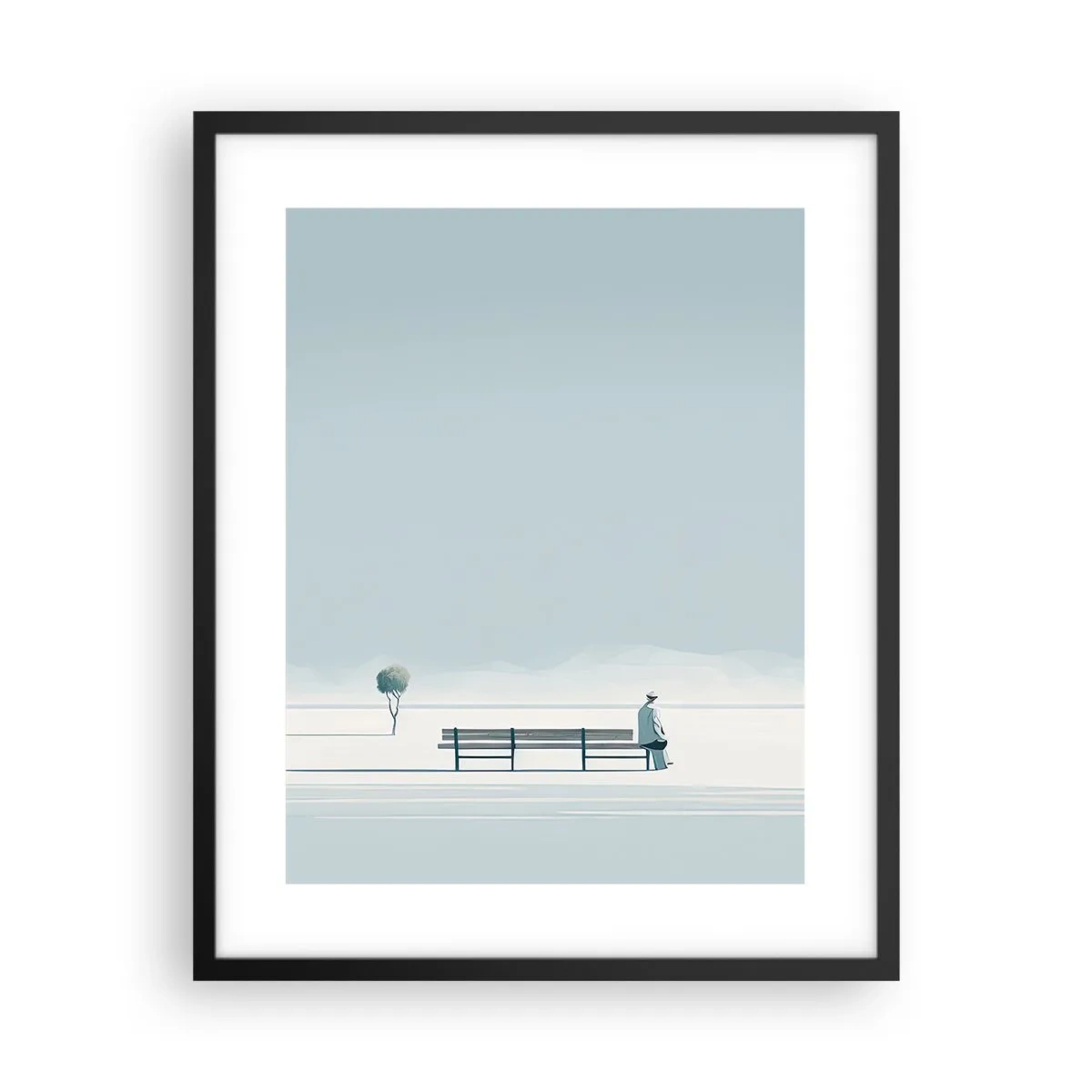 Affisch i svart ram - Ja, jag väntar. - 40x50 cm