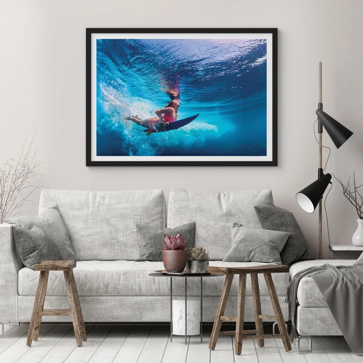 Affisch i svart ram - Glädjens djup - 70x50 cm