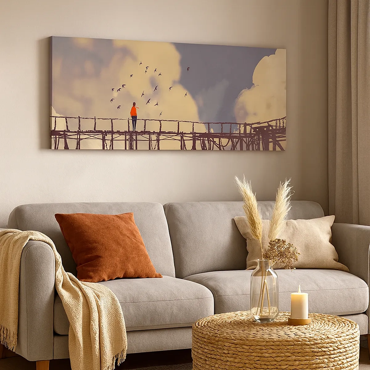 Canvastavla - Bild på duk - Blå saknad - 30x30 cm