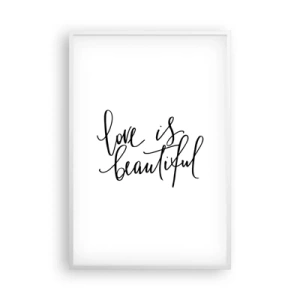 Affisch i vit ram - Läs och upprepa - 61x91 cm