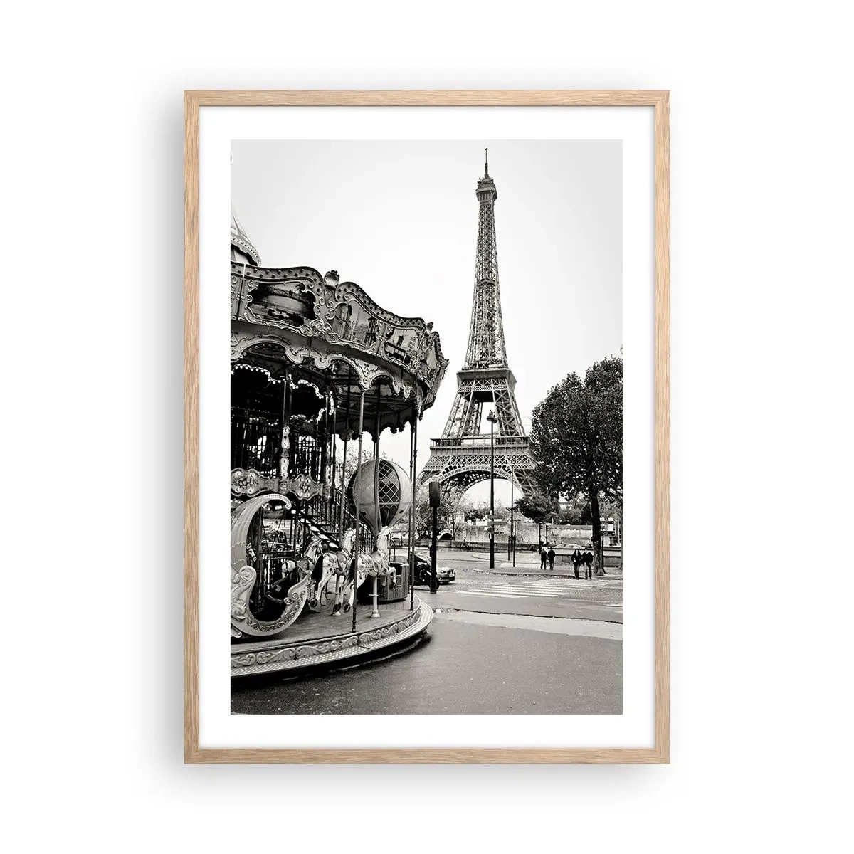 Affisch i ram av ljusek - Nöje endast i Paris - 50x70 cm