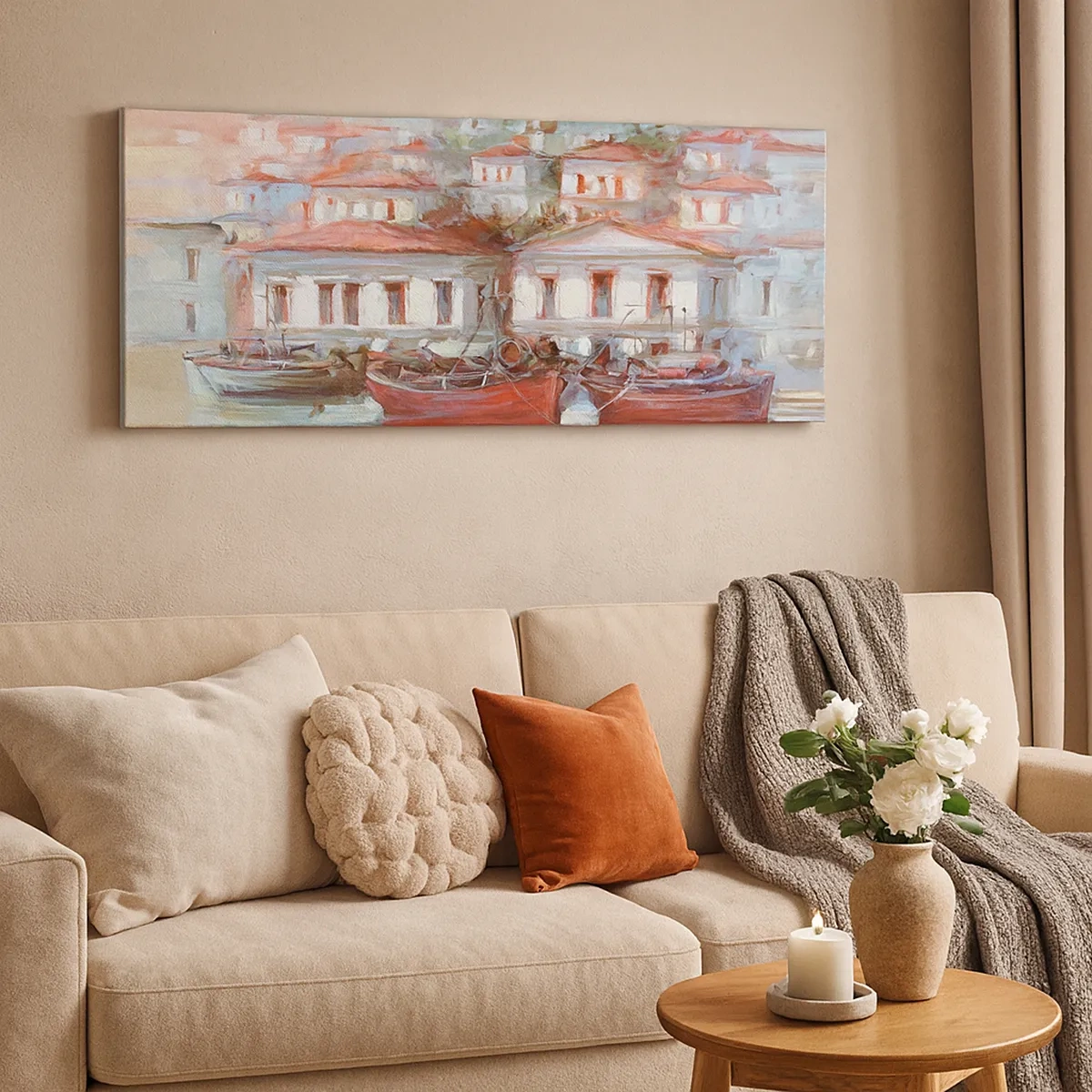 Canvastavla - Bild på duk - Lycklig stad - 30x30 cm