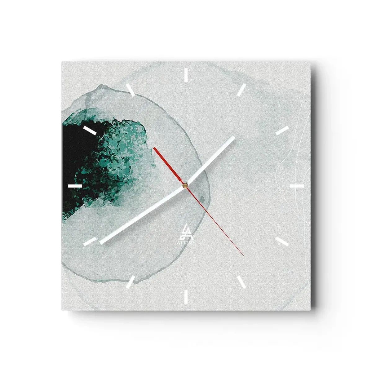 Väggklocka - Klocka på glas - I en droppe vatten - 40x40 cm