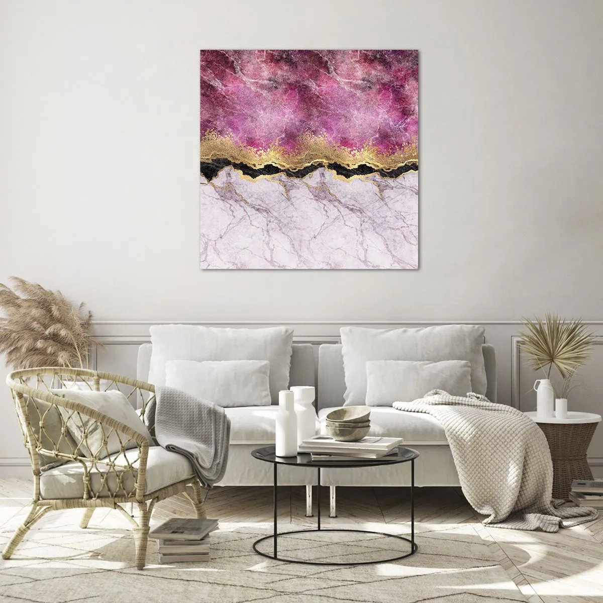 Glastavla - Bild på glas - På gränsen - 60x60 cm