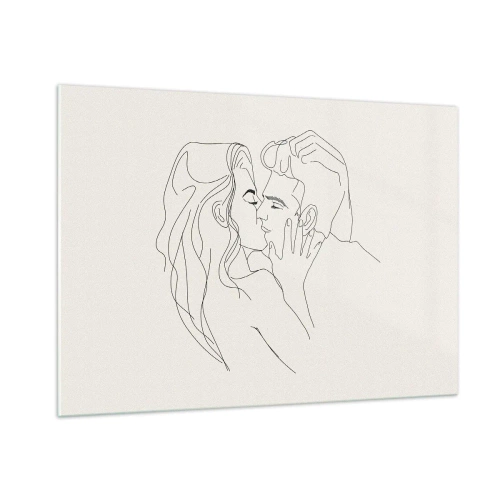 Glastavla - Bild på glas - I kärlekens famn - 100x70 cm