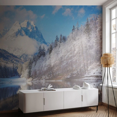 Fototapet Premium Sand - Snövakt - Vinter, Landskap, Berg - 100x70 cm