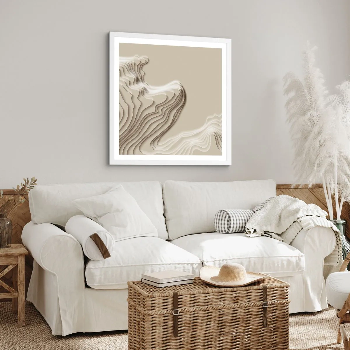 Affisch i vit ram - Konstens topografi - 60x60 cm