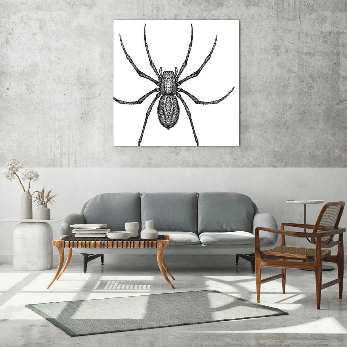 Glastavla - Bild på glas - Oroväckande precision - 60x60 cm