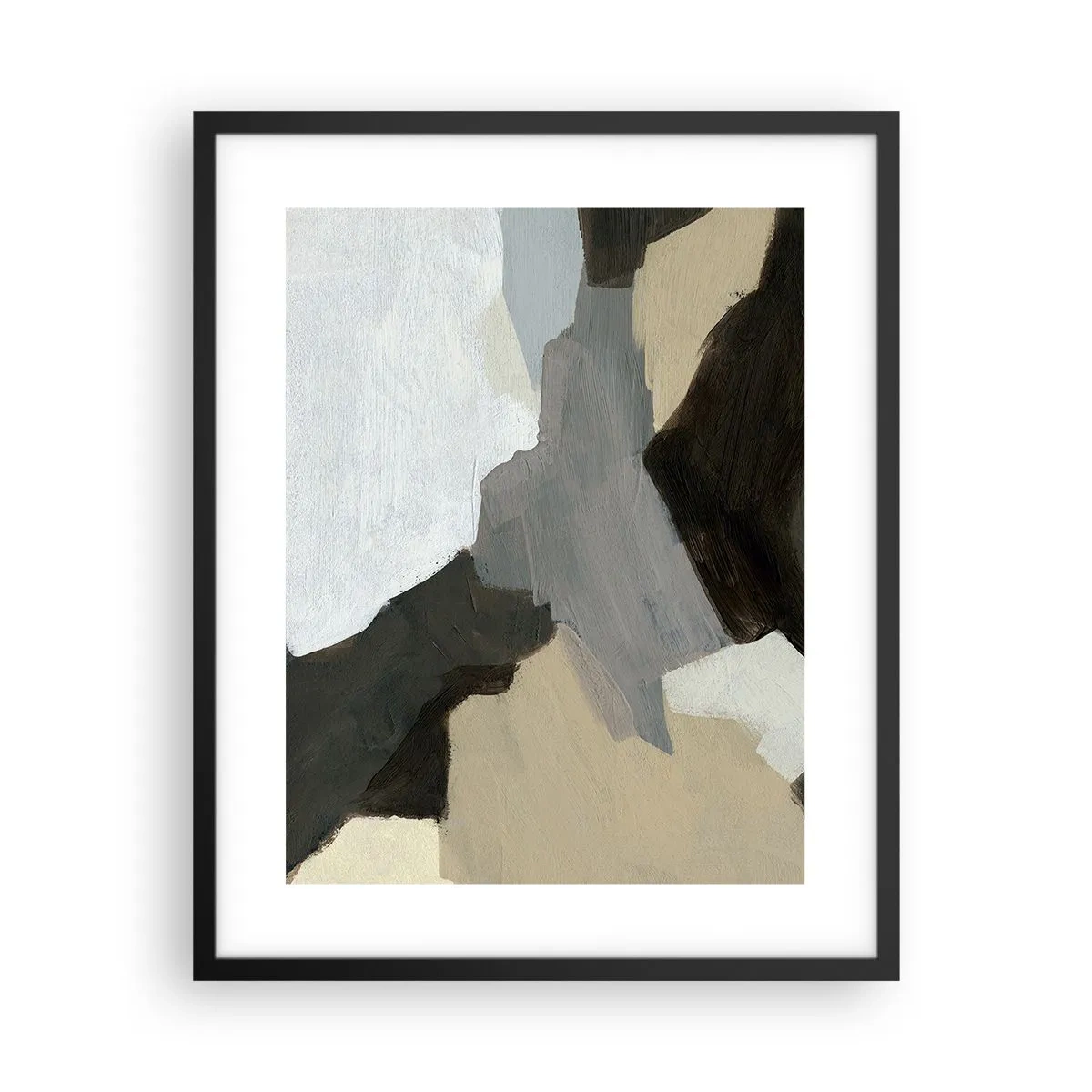 Affisch i svart ram - Abstraktion: avgrening av det gråa - 40x50 cm