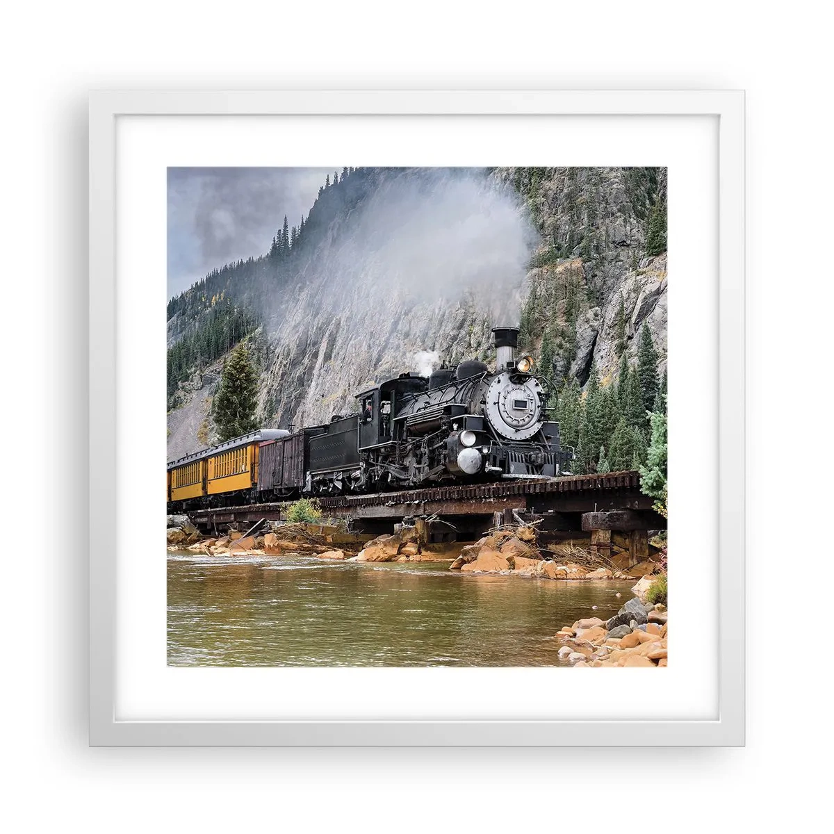 Affisch i vit ram - Vart ska du? Vart? - 40x40 cm