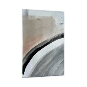 Glastavla - Bild på glas - Komposition: en båge av svart och grått - 80x120 cm